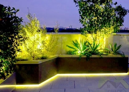 LED strips in the garden