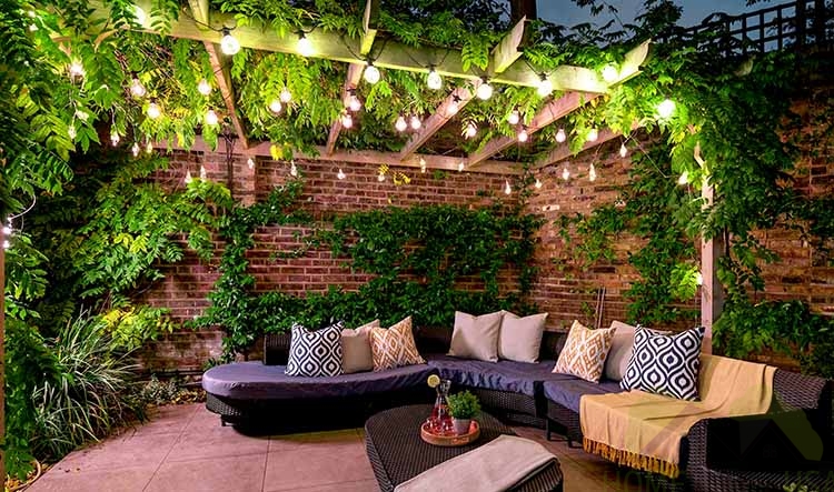 Cozy garden lighting