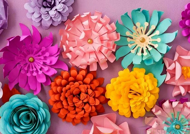 Paper flowers as spring decoration