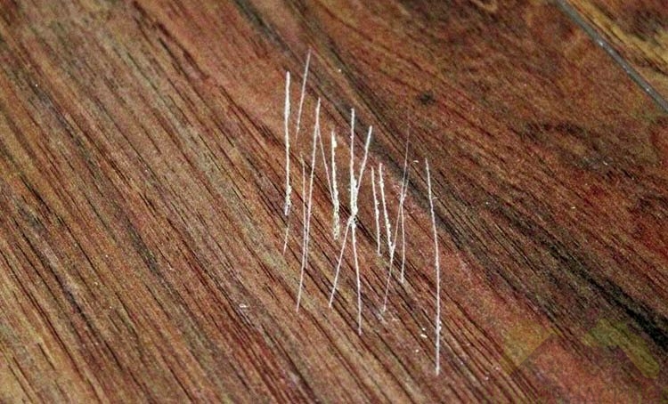 Scratches on vinyl flooring