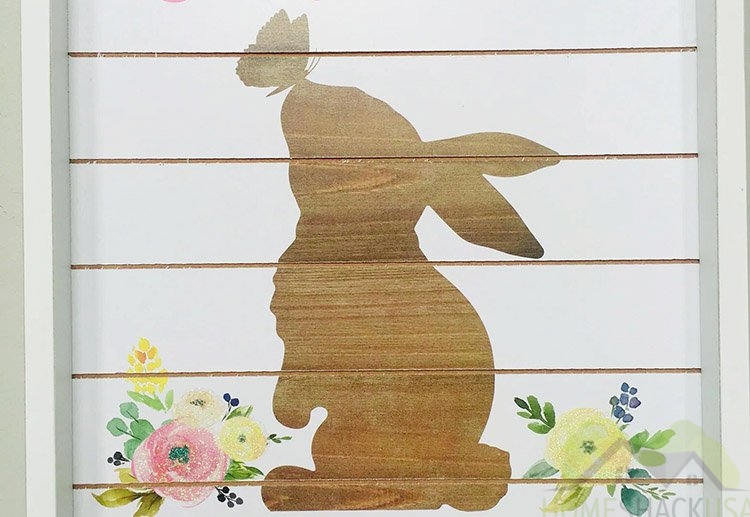 Wooden bunny decor for Easter