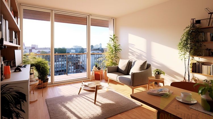 Small living room with a small balcony in an apartment