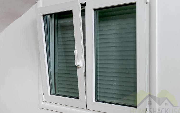 PVC window frame in white color