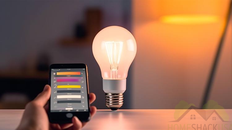 A smart bulb, being controlled with a smartphone