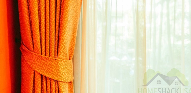 orange curtains