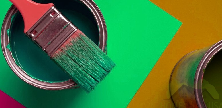 brush on paint bucket